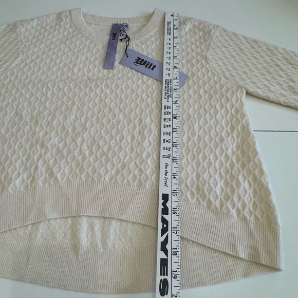 Wilt Sweater Cashmere Cream Knit High Low Hem Long Sleeve Size‎ S - Picture 7 of 10